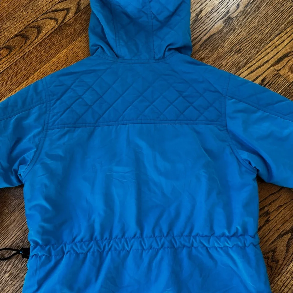 LL‎ BEAN Size S petite Vintage Blue Hooded Parka Coat Jacket CR27 missing fur